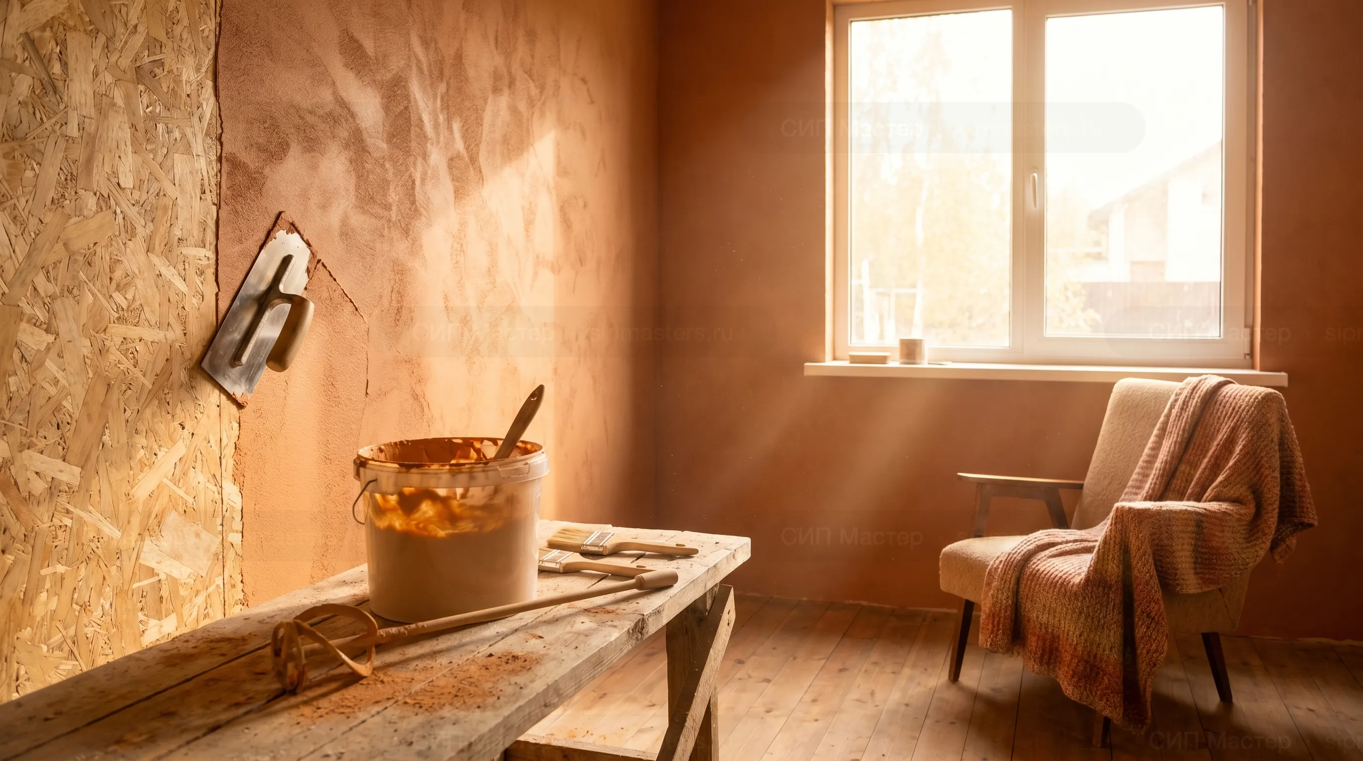 Декоративная штукатурка в СИП-доме: как и на что наносить
