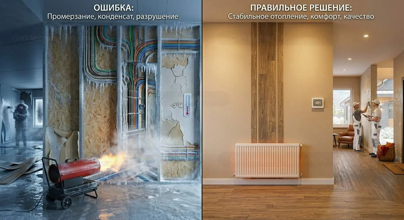 Можно ли делать отделку СИП-дома зимой: условия и ограничения